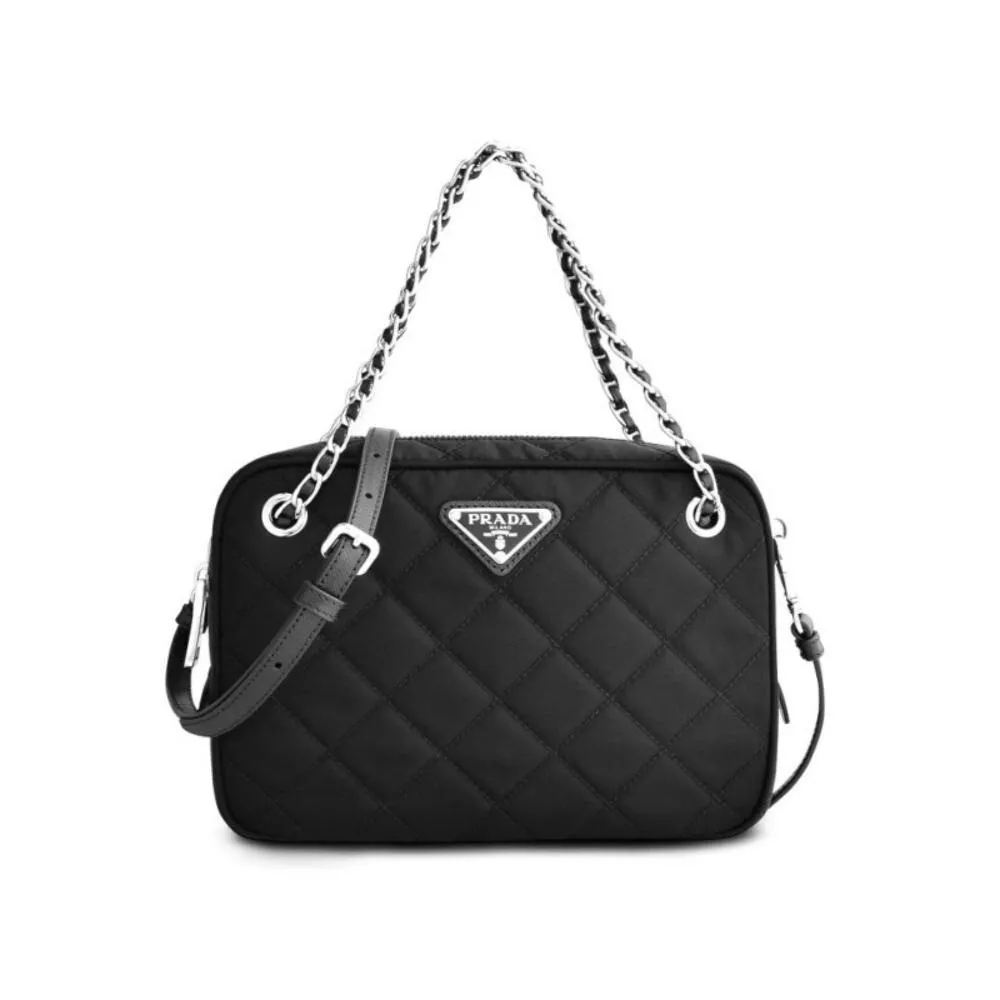 Prada Triangle Logo Crossbody Tote Bag