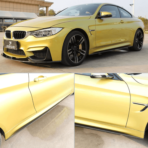 For BMW M4 F82 F83 2-Door 2014-19 Carbon Fiber Side Skirts Spoiler Extension Lip - Picture 2 of 12