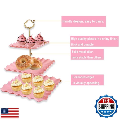 ANGEO 6 Pcs Cupcake Stand Cake Stand, with 3 x Three-Tier Cupcake Stands, 3 x - Picture 4 of 5