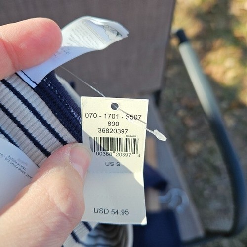 NWT Offline by Aerie 7/8 leggings navy ribbed with cream striped waist small - Picture 5 of 7