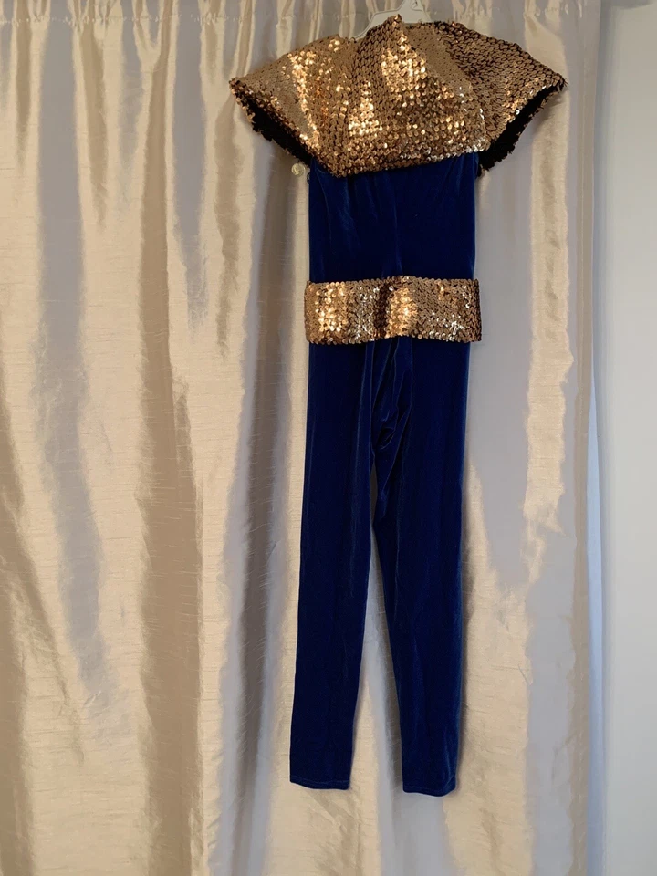 Motionwear Navy Blue & Gold Sequins "Walk like an Egyptian" Costume LC(12-14) - Image 2 of 3
