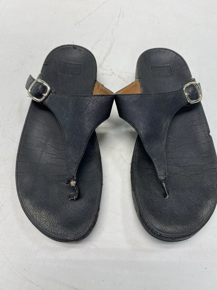 Sandalias chanclas Fitflop The Skinny 458-001 para mujer talla 9 negras 41 Foto 2 de 4