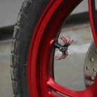 2x Funny Motorcycle Tyre Valve Lock Cap Attachment Spider Red Helloween