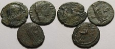 Lot genuine Ancient Roman coins veiled Constantine Victory quadriga hand of God