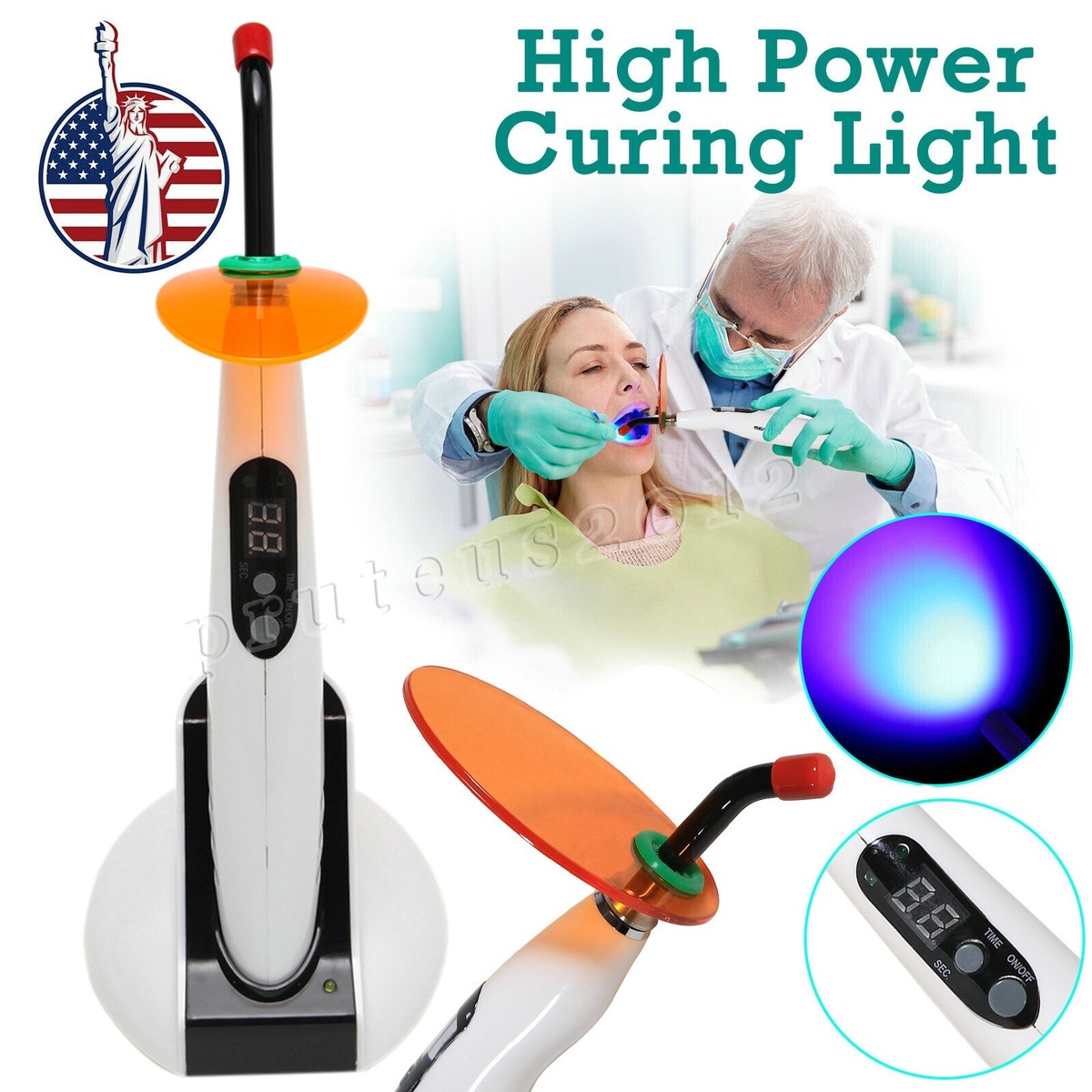 Ultradent Valo Curing Light Wireless Dental LED Curing Light – 1600 MW/cm², 1-Second Cure, Rechargeable Battery Light Cure Dental Resin - Foto 5