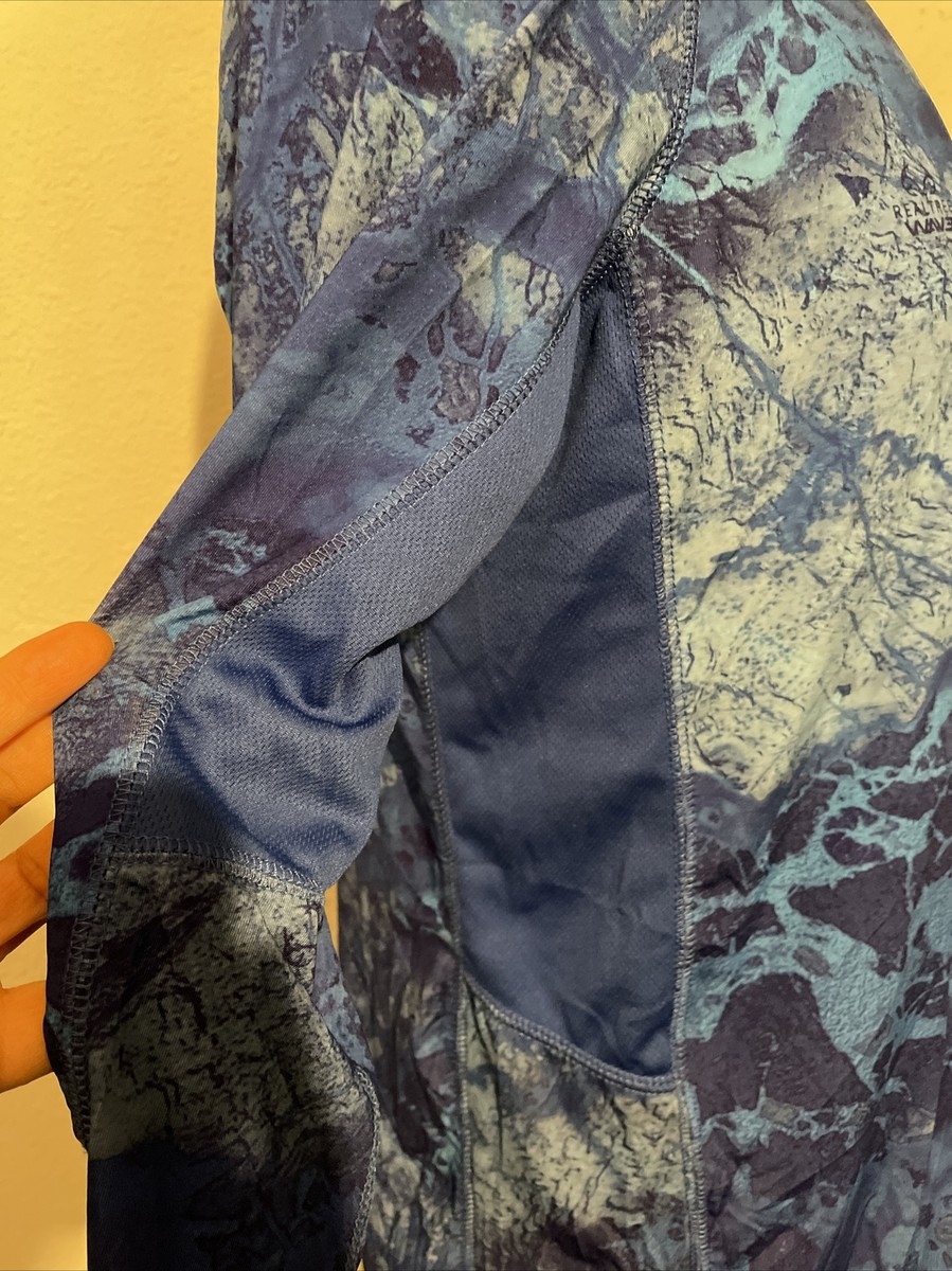 Chemise Realtree homme 2XL bleu pêche stretch vague camouflage col rond