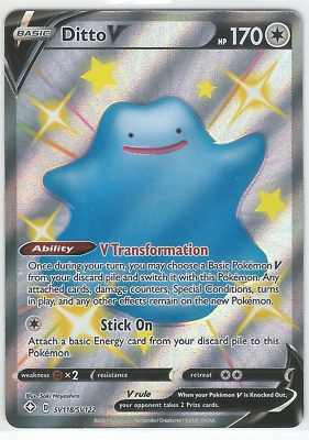 Ditto V SV118/SV122 Shiny Holo Rare Shining Fates Pokemon TCG NM