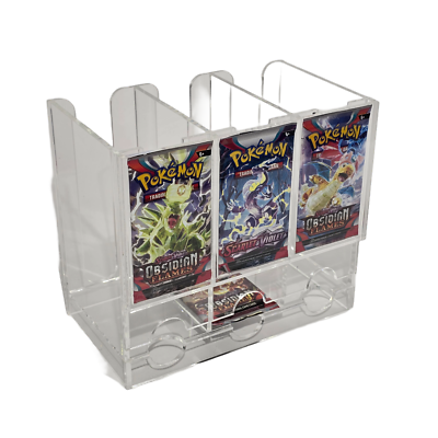Acrylic Booster Pack Dispenser for TCG Packs (3 Slot) 3/16 inch