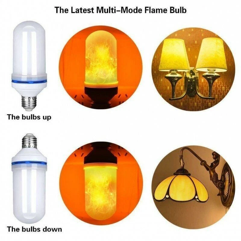4/6x E27 LED Licht Fackel Feuer Lampe Flammen Effekt Glühbirne Flacker Birne DHL - Bild 4 von 4
