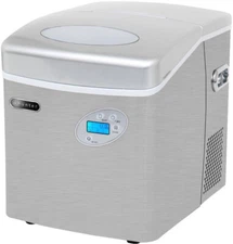 Portable Ice Maker 49 lb. in Stainless Steel Includes Water Connection