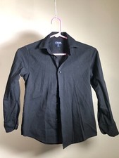 Chaps Boys Black Button Down Dress Shirt Size Small