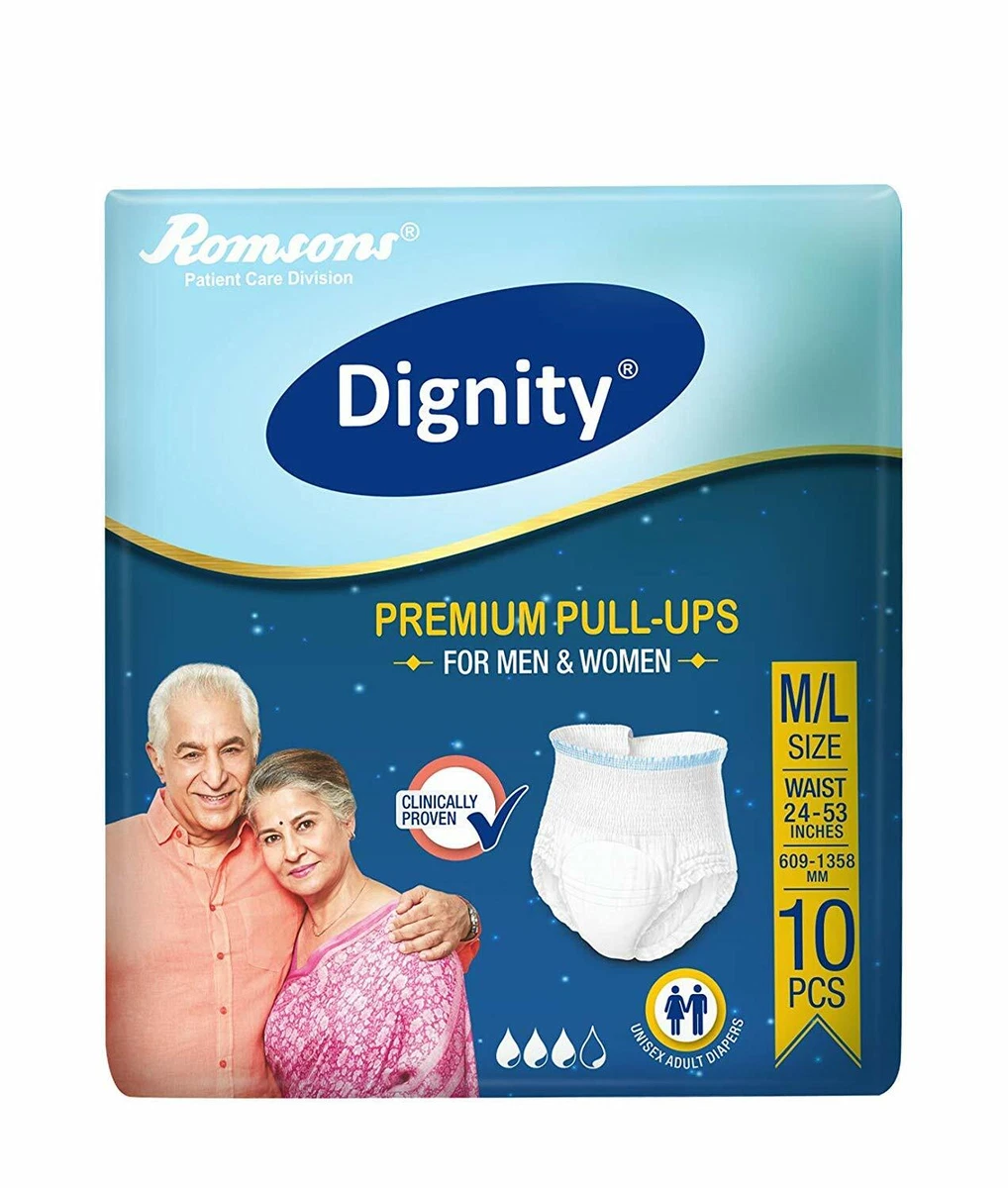 Dignity Premium Pull Ups Adult Diaper Medium-Large 10 Pcs, Waist Size 24”-  53”