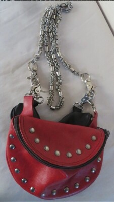2 - Vintage Biker Heavy Chained Crossbody Fanny Packs/Bags/Purse