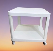 IKEA TINGBY Side Table On Casters Multi-Use Sofa Side Table for Coffee & Laptops