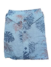 Vintage Scandia Woods Men's Blue Tropical SS Button Down Shirt Size S Cotton