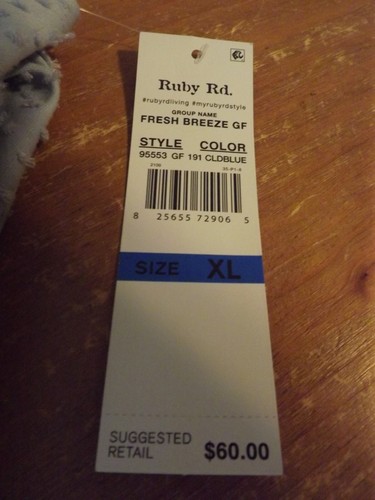 NUEVO RUBY RD. TOP suizo punteado AZUL POLVORIENTO talla XL RET60 NUEVO CON ETIQUETAS mangas acampanadas con volantes - Imagen 10 de 10