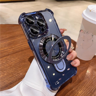 Für iPhone 16 15 14 13 Pro 12 11 Magnet Hülle Klar Stoßfest Ständer Case