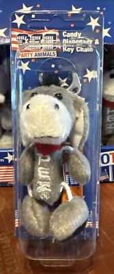 PEZ POLITICAL PARTY ANIMALS VOTE Donkey Dispenser Keychain Plush