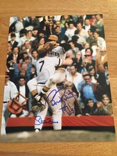 Pirates Steve Blass Bob Robertson signed 8x10 WCOA 1971 World champs inscription