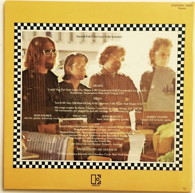 HARRY CHAPIN HEADS & TALES 1972 ORIGINAL 1st PRESSING GATEFOLD