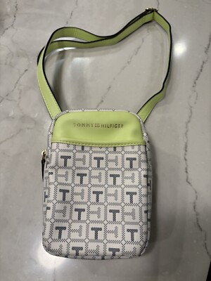 Tommy Hilfiger Crossbody Bag, Green, White, Gray, Monogram, NWOT