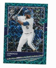 2020 Donruss Optic Teal Velocity #108 Lorenzo Cain 25/35 Milwaukee Brewers