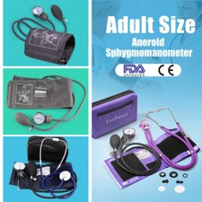 Aneroid Sphygmomanometer Stethoscope Manual Blood Pressure BP Cuff Gauge Machine