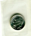 1964 Proof Roosevelt Dime in Original Cello from US Mint Proof Set - 90% Silver