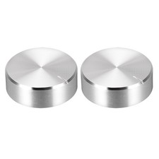 2 x Potentiometer Knob Knurled Shaft Silver Aluminum Rotary Knobs 30mmx10mm