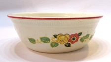 Old 1920s Homer Laughlin Pottery Oven Serve Embossed Floral Antique Serving Bowl
