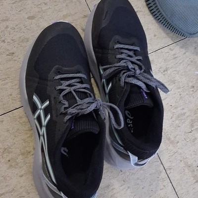 ASICS Men's Black Gray Mesh Athletic Running Sneakers Lightweight Breathable