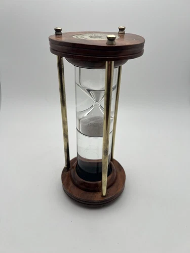 Antique Nautical Royal Navy Brass Sand Timer Hourglass - Maritime Collectible