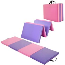 Folding Gymnastics Mat, 6x2 Ft Four-fold / 6.2x2.6 Ft Five-fold -Thick Porta...