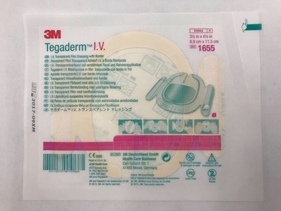 Tegaderm IV Transparent Film Dressing with Border, 3-1/2'' x 4-1/2'', 1655, 50/BX
