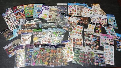 Lot of 53 Pkgs + 4 Books NEW Scrapbook Stickers Jolees Sticko Recollections 3D