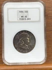 1955 "P" Franklin Half Dollar 50c NGC MS65 Crazy Toning