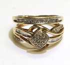 10k Yellow gold .31ct diamond CLUSTER engagement wedding band ring 4.8g soldered — photo 5
