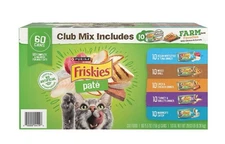 Purina Friskies Wet Cat Food Adult Paté Variety Pack 60 Cans - NEW