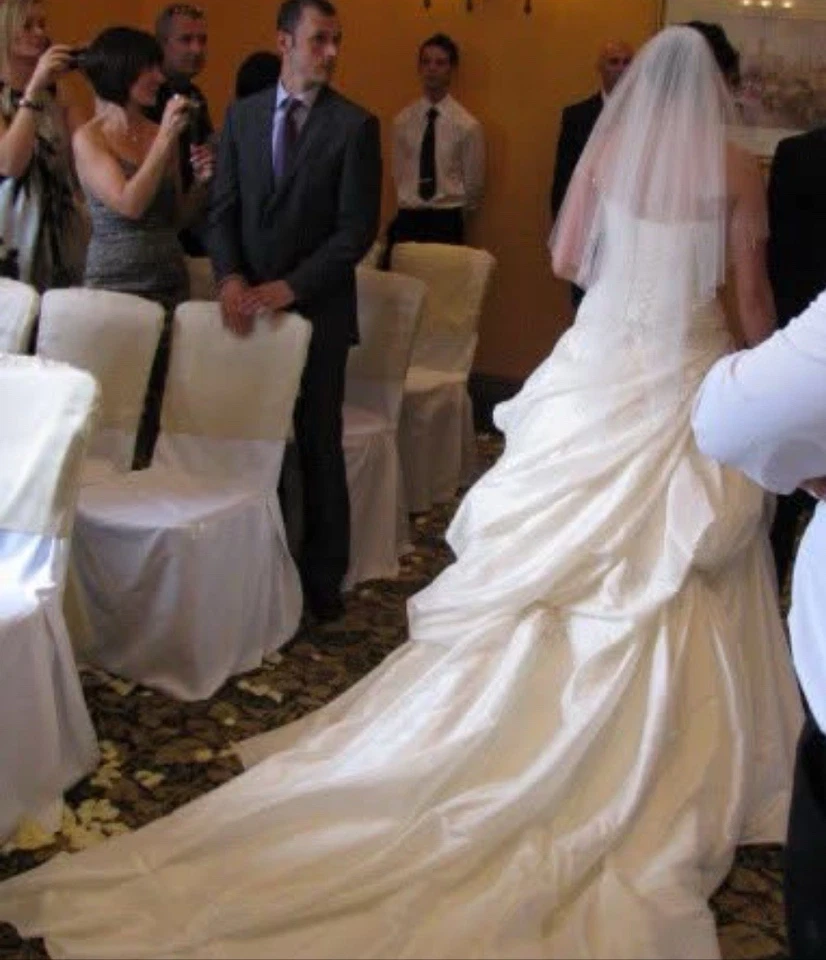 Vestido de novia Maggie Sottero Reino Unido inalterado marfil cuentas encaje - corsé ajustable talla 8-12 Foto 2 de 4