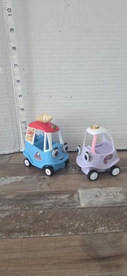 2 Little tikes Let's Go Cozy Coupe Vehicle With Eyes  Ice Cream Truck, Princess