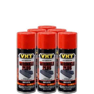 VHT Paint VHTSP204 (6-PACK); Wrinkle Plus 11oz Aerosol Red 350°F Intermittent