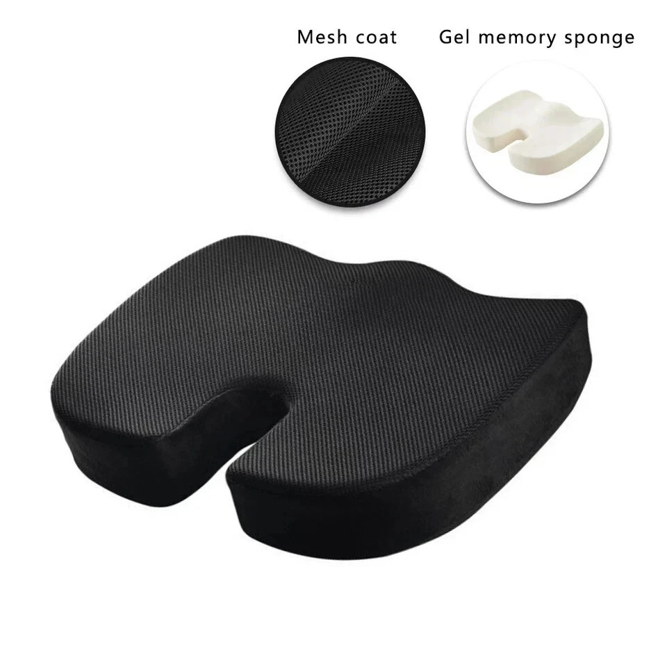 Memory Foam Seat Cushion Office Chair Car Seat Pad Coccyx Tailbone Pain Relief
