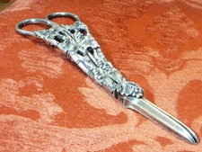 Antique Victorian Solid Silver Grape Shear Scissors