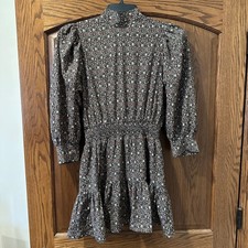 LIVING MY BEST STYLE x PINK LILY Floral Mini Dress Mock Neck Long Sleeve Smocked