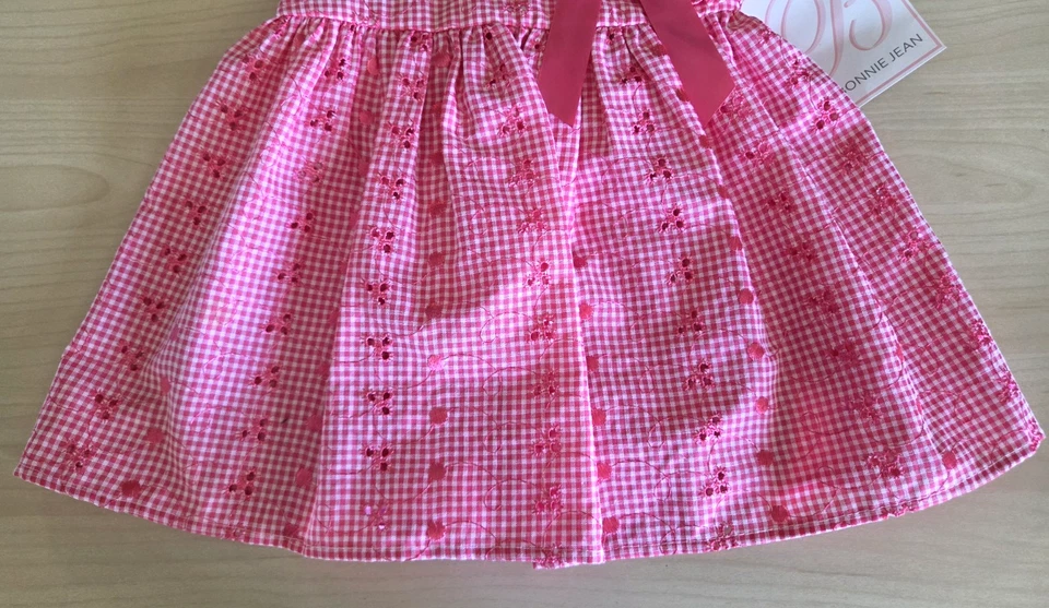 B By BONNIE JEAN Baby Girls Pink & White Eyelet Sleeveless Sundress Size 12M NWT - Image 3 of 4