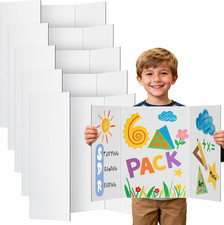 Small Trifold Poster Board 24" X 16" - Premium Quality Thick White Presentation