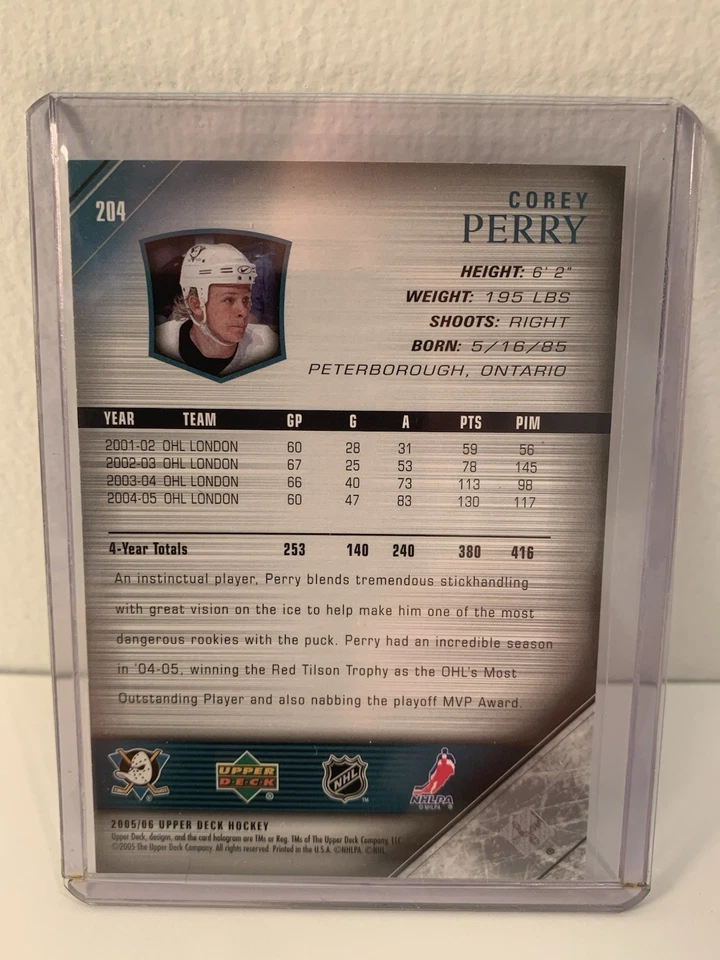 Corey Perry Young Guns Upper Deck Series 1 #204 - Image 4 of 4