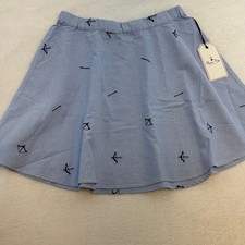 Classic Prep Sabrina Skirt Kids 12/14 Bow Arrow Embroidery Blue Chambray Summer
