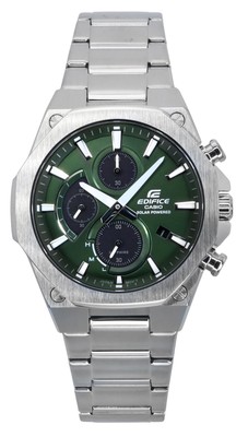 Casio Edifice Chronograph Green Dial Solar 100M Men's Watch EFS-S570D-3A