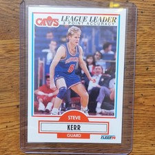 Fleer 1990-91 Steve Kerr League Leader #34 Cleveland Cavaliers NBA Card